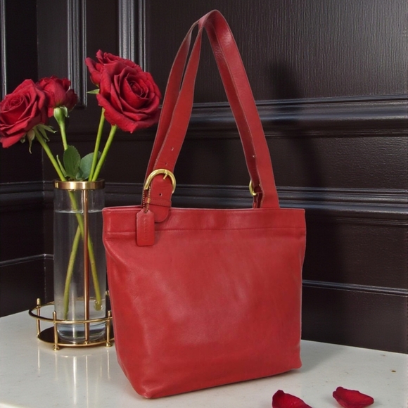 Coach Lafayette Tote Bag In Red Glove-tanned Leather - Picture 1 of 8